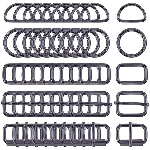 50-Piece Black Metal Buckle & Ring Assortment, 5 Styles, 1-Inch - Just Closeouts Canada Inc.X003VYP0AN