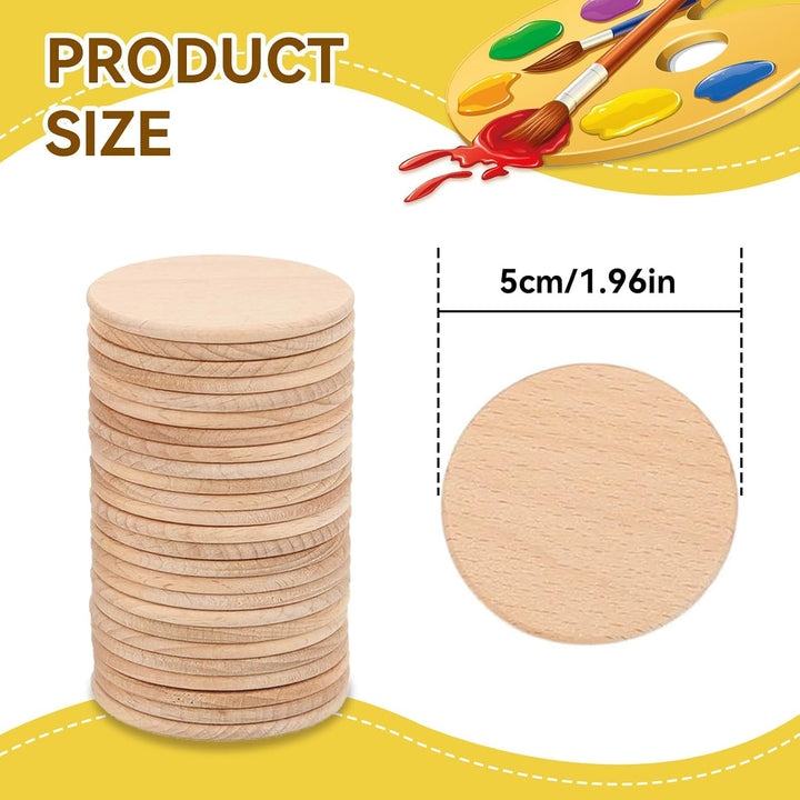 50 Unfinished 2-Inch Round Wood Discs for Crafts - Just Closeouts Canada Inc.X004D6IP4B