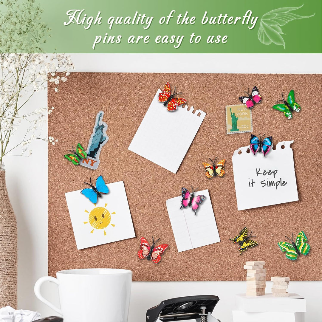 50Packs Butterfly Push Pins Decorative Push Pins Colorful Thumb Tacks ...