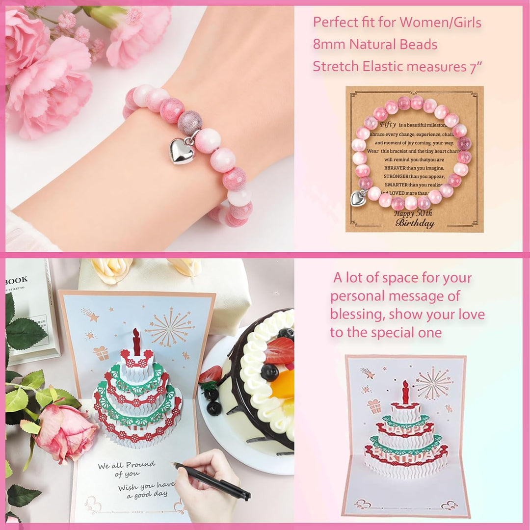 50th Birthday Gifts For Women, Happy 50 Year Old Birthday Basket Gifts Box for Best Friends Female Mom Wife Daughter Sister Her Girlfriend Coworker Bestie Women Birthday - Just Closeouts Canada Inc.X004D3W289
