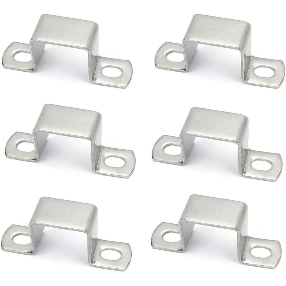 Pipe Support Hangers 6pcs Stainless Steel Pipe Support clamp Square Tube Clamps Mount U Brackets Bracket U