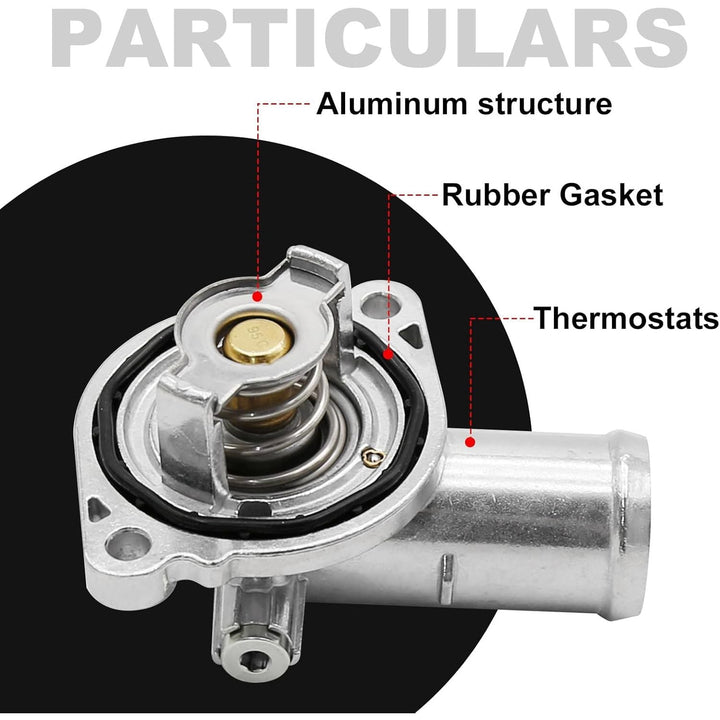 5184570AG Thermostat Housing Assembly Replacement for Jeep Replacement for Cherokee 2014 2015 2016 2017 2018 2019 2020 2021 2022, Replace 5184570AH, 5184570AI, 5184570AJ - Just Closeouts Canada Inc.