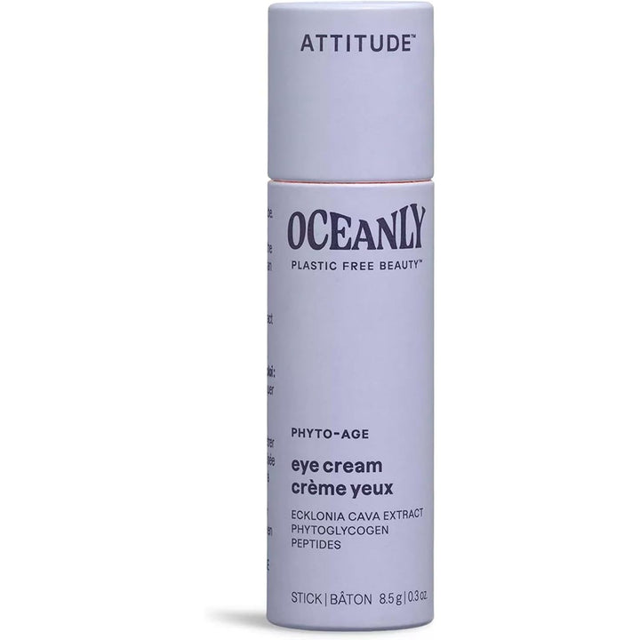 ATTITUDE Oceanly Eye Cream Stick, Made in Canada, EWG Verified, Plastic-free, Plant & Mineral-Based Ingredients, Vegan Beauty Products, PHYTO AGE, Unscented, 8.5 grams