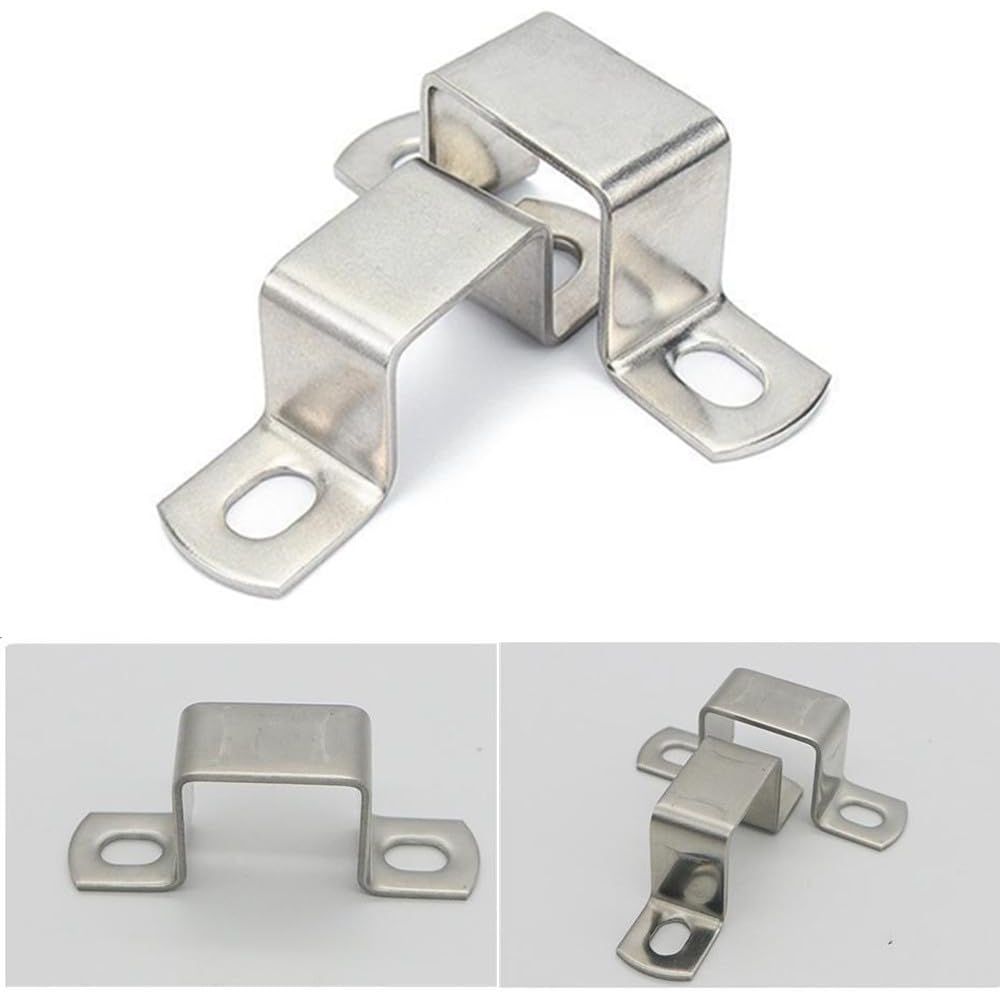 Pipe Support Hangers 6pcs Stainless Steel Pipe Support clamp Square Tube Clamps Mount U Brackets Bracket U