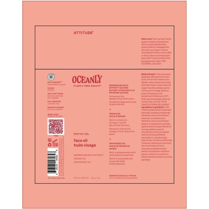 Attitude Oceanly Phyto-Oil Face Oil (Unscented) - 30g