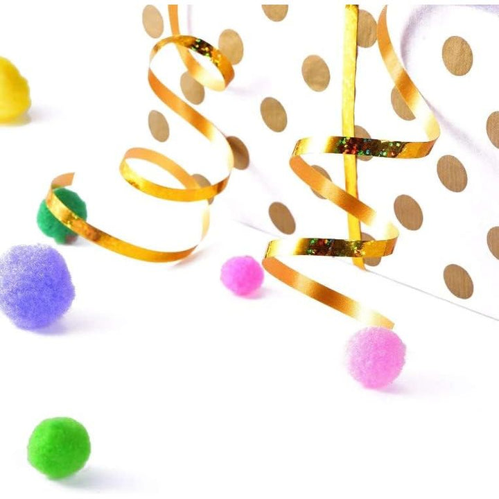 500 Yards Gold Curling Ribbons, Shiny Glitter Laser Balloon Ribbon Balloon String Thin Ribbons for Party Decoration Gift Wrapping Hanging for Christmas New Year Birthday Wedding Shower