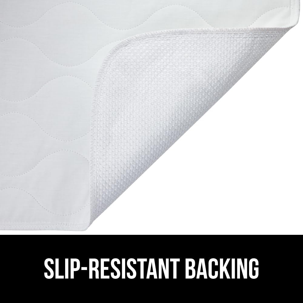 Washable Bed Pads for Incontinence, Leak Proof Slip Resistant Pee Pad Protector, 52x34, Absorbs 8 Cups, Soft Mattress Protection Chux for Enuresis Bedwetting, Adults, Elderly, Kids, White