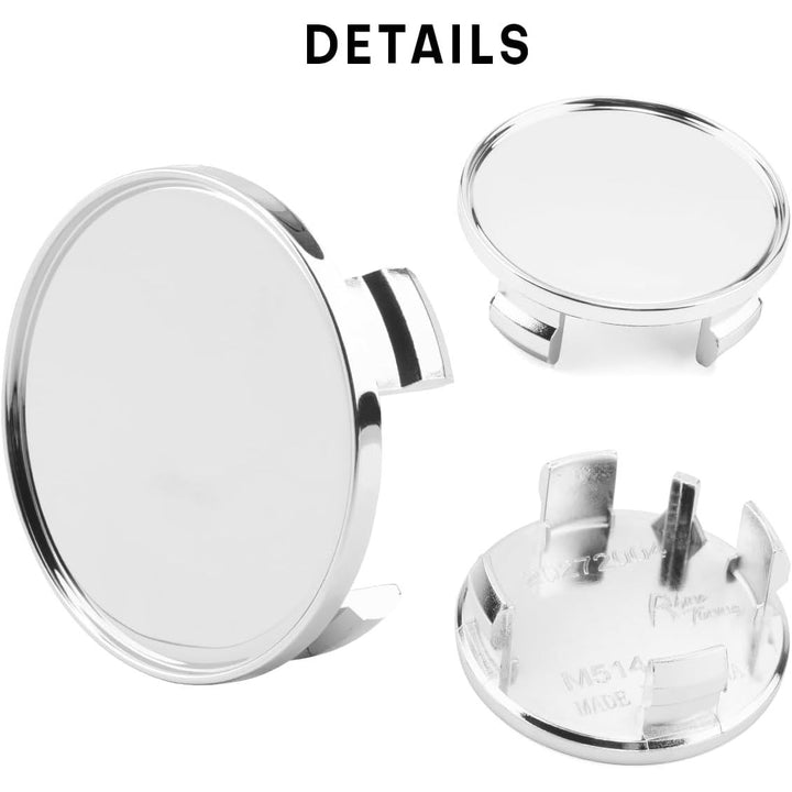 54mm 2.13" Wheel Center Caps For OZ Wheel M514 Center Hubcaps | 4 Pack Chrome Silver Center Cover Replacement