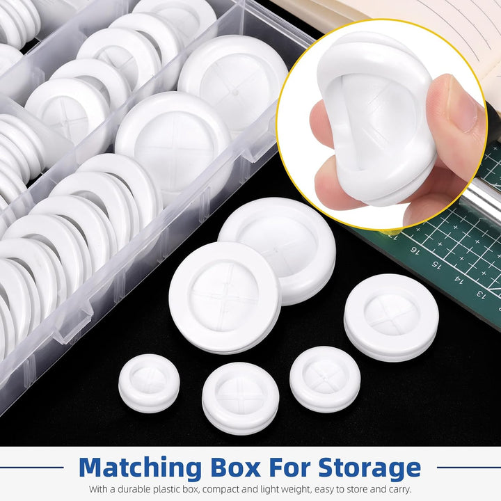 52pcs 6 Sizes Double Sided Round Rubber Hole Plug Set, White Rubber Grommet Double Sided Electrical Wire Gaskets, Hole Synthetic Rubber Plug for Wire, Cable Protection - Just Closeouts Canada Inc.X004BUCPVD