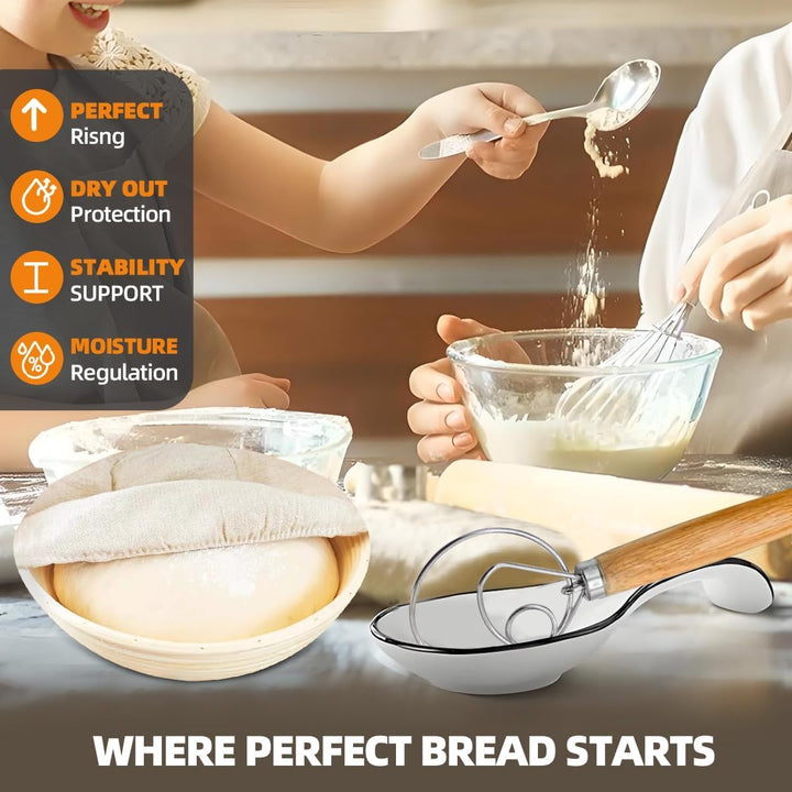 5QT Cast Iron Dutch Oven with Lid and with Double Handle for Bread Baking,Cast Iron Skillet Cooking Pan Heat Resistant,Non - Stick, Includes Bread Baking Supplies and Cleaning Brush. - Just Closeouts Canada Inc.
