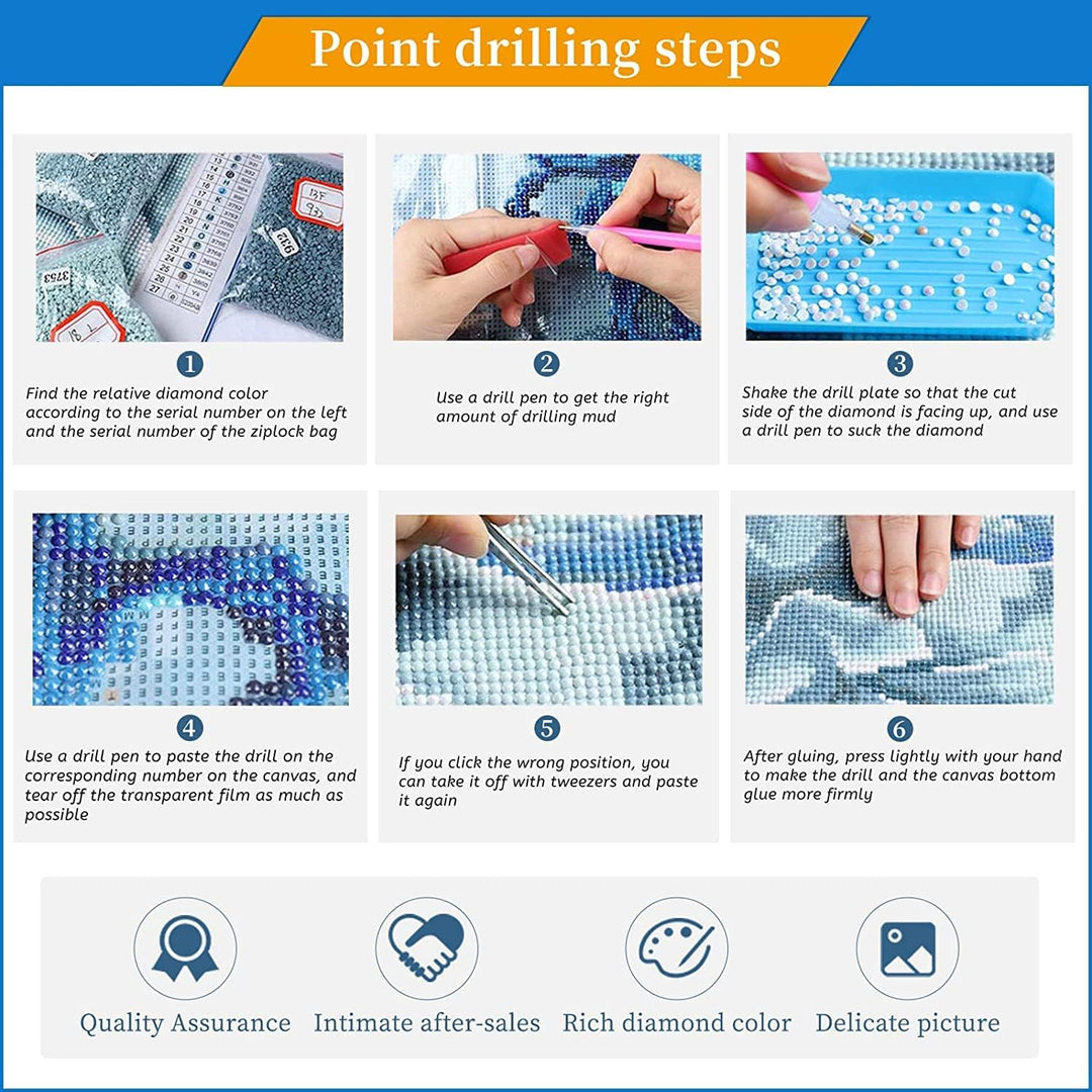 6 Pack Diamond Painting Kits for Adults, 5D DIY Diamond Art Kits for Beginners, Colorful Marine Animals Diamond Dots Kits Gem Arts Crafts for Living Room Bedroom Offices Home Wall Decor 12X16 Inch - Just Closeouts Canada Inc.