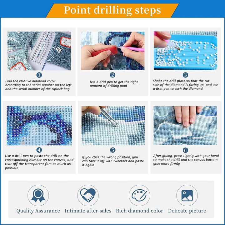 6 Pack Diamond Painting Kits for Adults, 5D DIY Diamond Art Kits for Beginners, Colorful Marine Animals Diamond Dots Kits Gem Arts Crafts for Living Room Bedroom Offices Home Wall Decor 12X16 Inch - Just Closeouts Canada Inc.