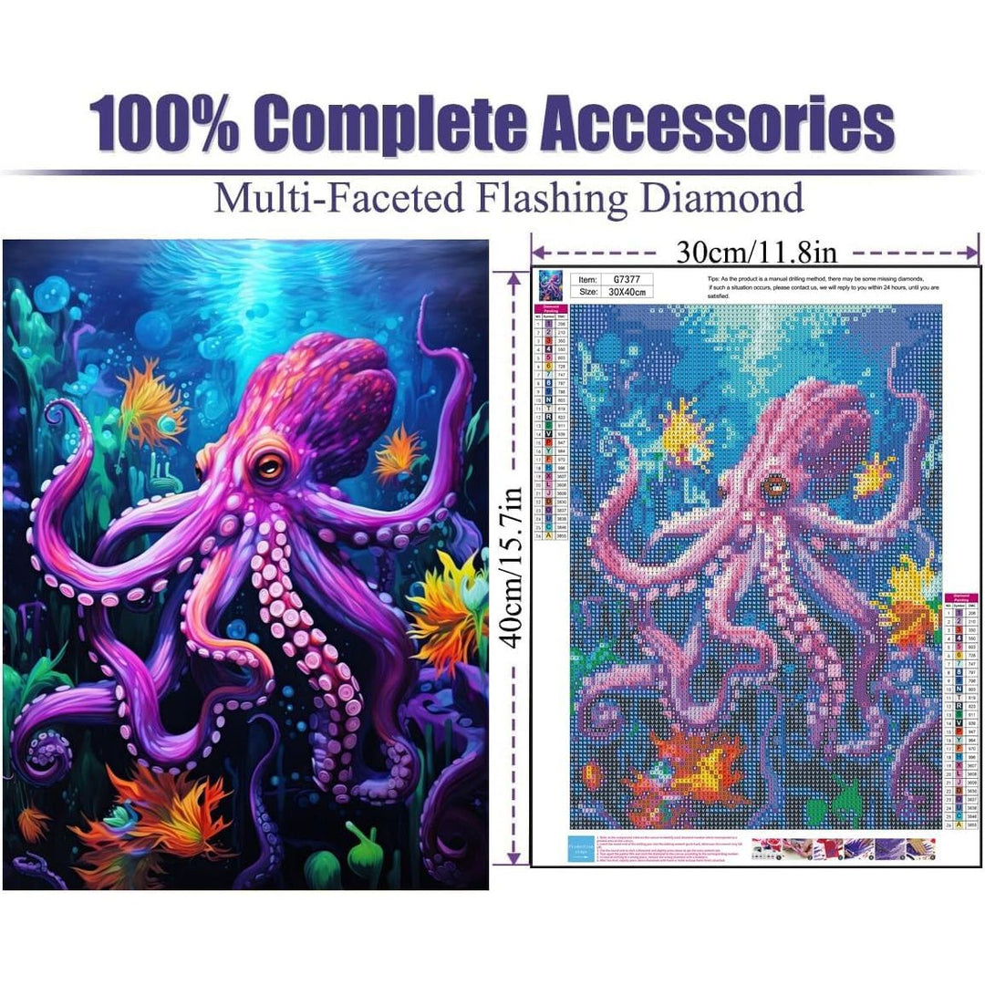 6 Pack Diamond Painting Kits for Adults, 5D DIY Diamond Art Kits for Beginners, Colorful Marine Animals Diamond Dots Kits Gem Arts Crafts for Living Room Bedroom Offices Home Wall Decor 12X16 Inch - Just Closeouts Canada Inc.
