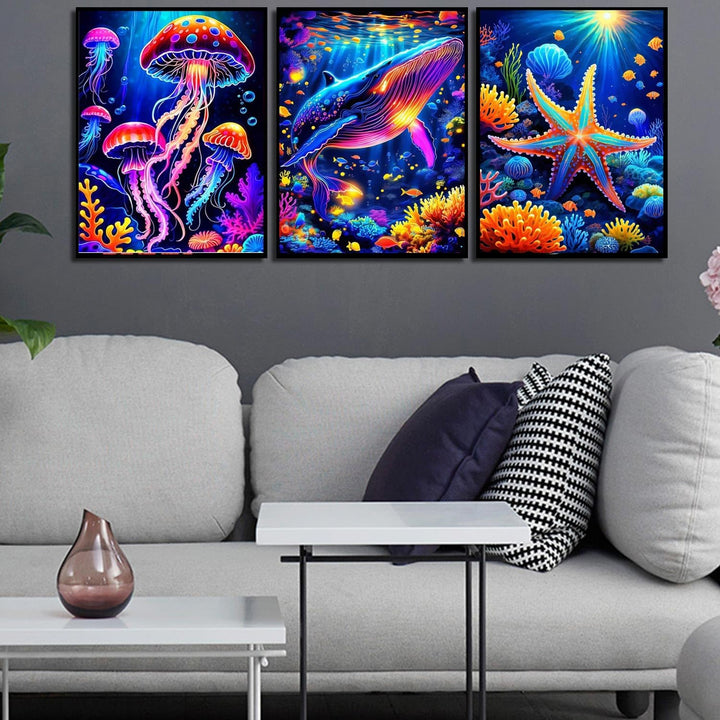 6 Pack Diamond Painting Kits for Adults, 5D DIY Diamond Art Kits for Beginners, Colorful Marine Animals Diamond Dots Kits Gem Arts Crafts for Living Room Bedroom Offices Home Wall Decor 12X16 Inch - Just Closeouts Canada Inc.