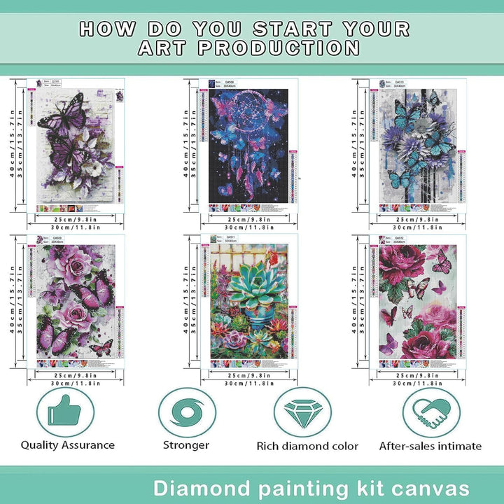 6 Pack Diamond Painting Kits for Adults Peinture Diamant 5D Adulte NouveautŽ Gem Art Dots for Beginner Women DIY Crafts for Home Wall Decor 11.8x15.7 Inches Butterfly Style - Just Closeouts Canada Inc.
