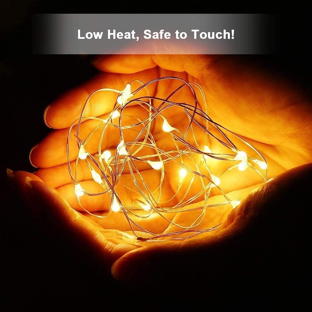 6 Pack Fairy Lights Battery Powered, 7FT 20LED Mini String Lights, Firefly Lights Mason Jar Lights, Small Twinkle Lights for Vases DIY Table Centerpiece Wedding Craft Decoration - Just Closeouts Canada Inc.