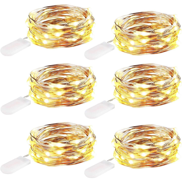 6 Pack Fairy Lights Battery Powered, 7FT 20LED Mini String Lights, Firefly Lights Mason Jar Lights, Small Twinkle Lights for Vases DIY Table Centerpiece Wedding Craft Decoration - Just Closeouts Canada Inc.
