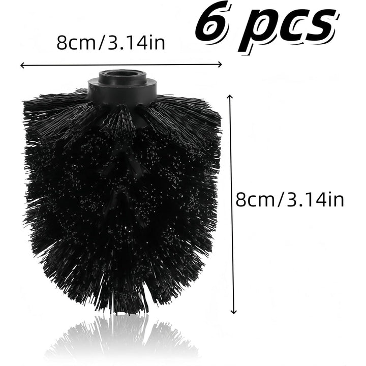 6 Pack Toilet Bowl Brush Replacement Head, Premium Brush Head Cleaning Tool, Toilet Scrub Brush Cleaning Round Ball Shaped Toilet Brush Heads (Black) - Just Closeouts Canada Inc.