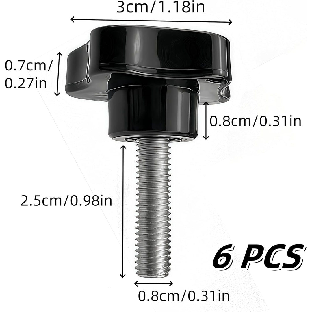 6 pcs Clamping Screw Knobs Handle, M8 x 25 mm Star Thread Handle, Replacement Tightening Screw, Quick Disassembly Replacement Parts, for Umbrella Base Replacement knob - Just Closeouts Canada Inc.