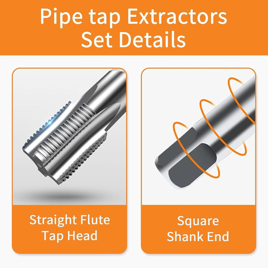 6 Piece NPT Pipe Tap Set, Carbon Steel Hand Threading Plumbing Tap Set for Accurate Threads, 1, 3/4, 1/2, 3/8, 1/4, 1/8 NPT Tap, for Plumbers Mechanics DIYers - Just Closeouts Canada Inc.X004AG2HX9