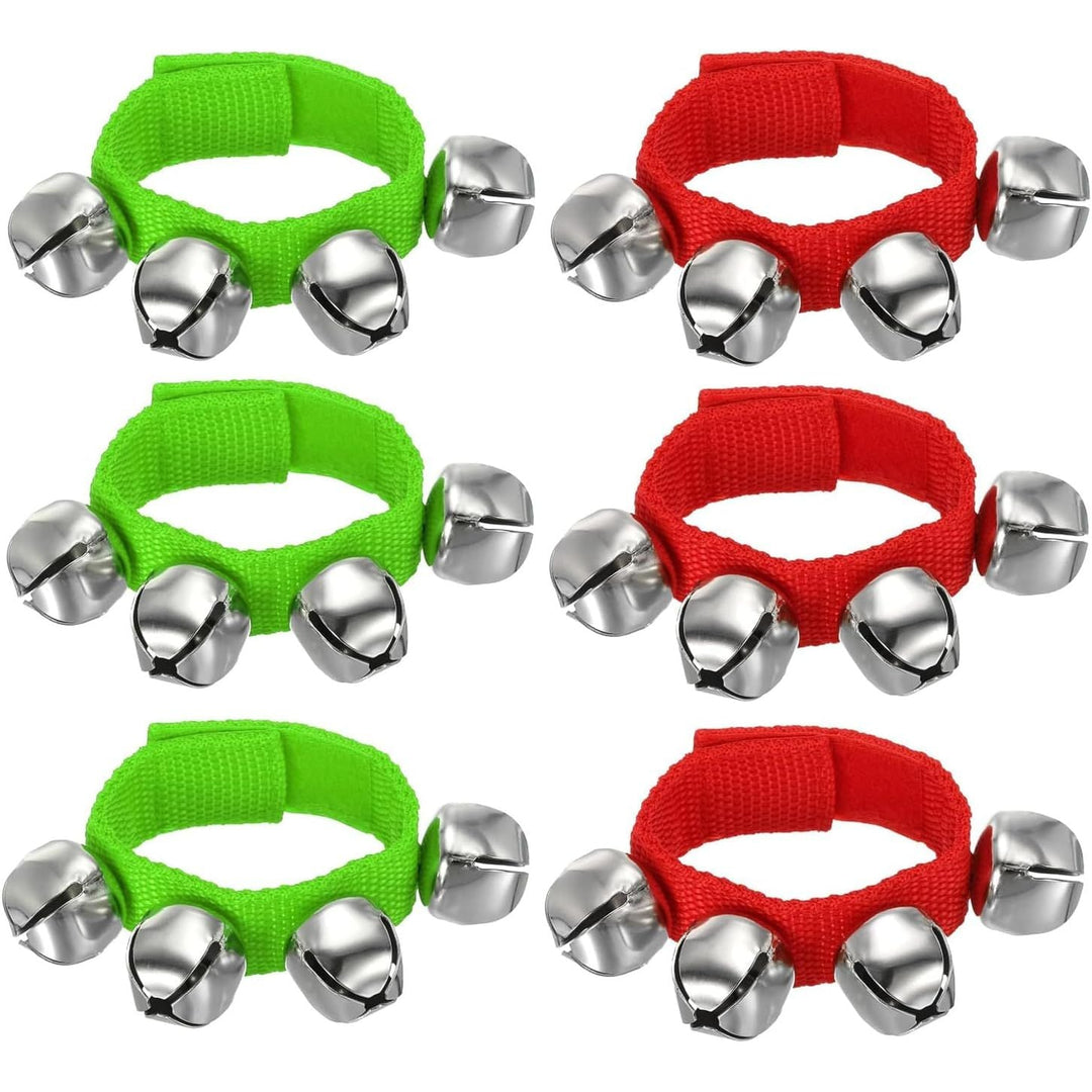 6-Piece Red and Green Wrist and Ankle Jingle Bell Set - Just Closeouts Canada Inc.