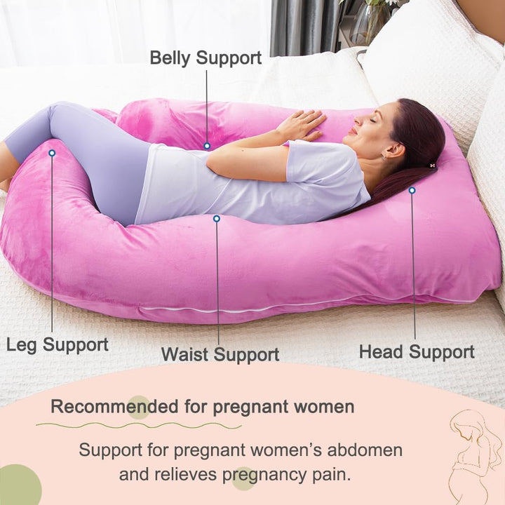 60 Inch Pregnancy Pillow for Sleeping, Extra Large U Shaped Body Pillow, Maternity Pillow for Pregnant Women (Purple) - Just Closeouts Canada Inc.