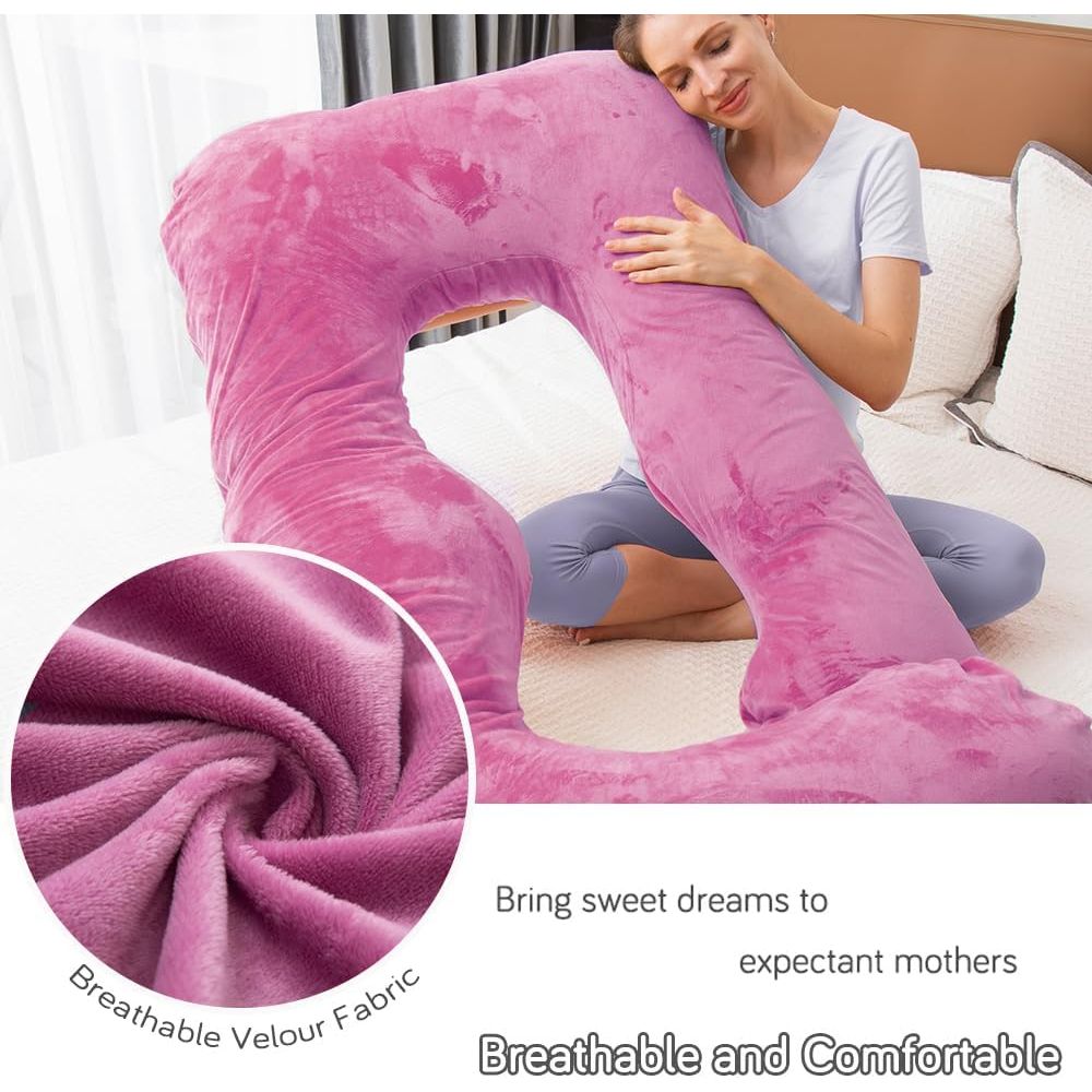 60 Inch Pregnancy Pillow for Sleeping, Extra Large U Shaped Body Pillow, Maternity Pillow for Pregnant Women (Purple) - Just Closeouts Canada Inc.