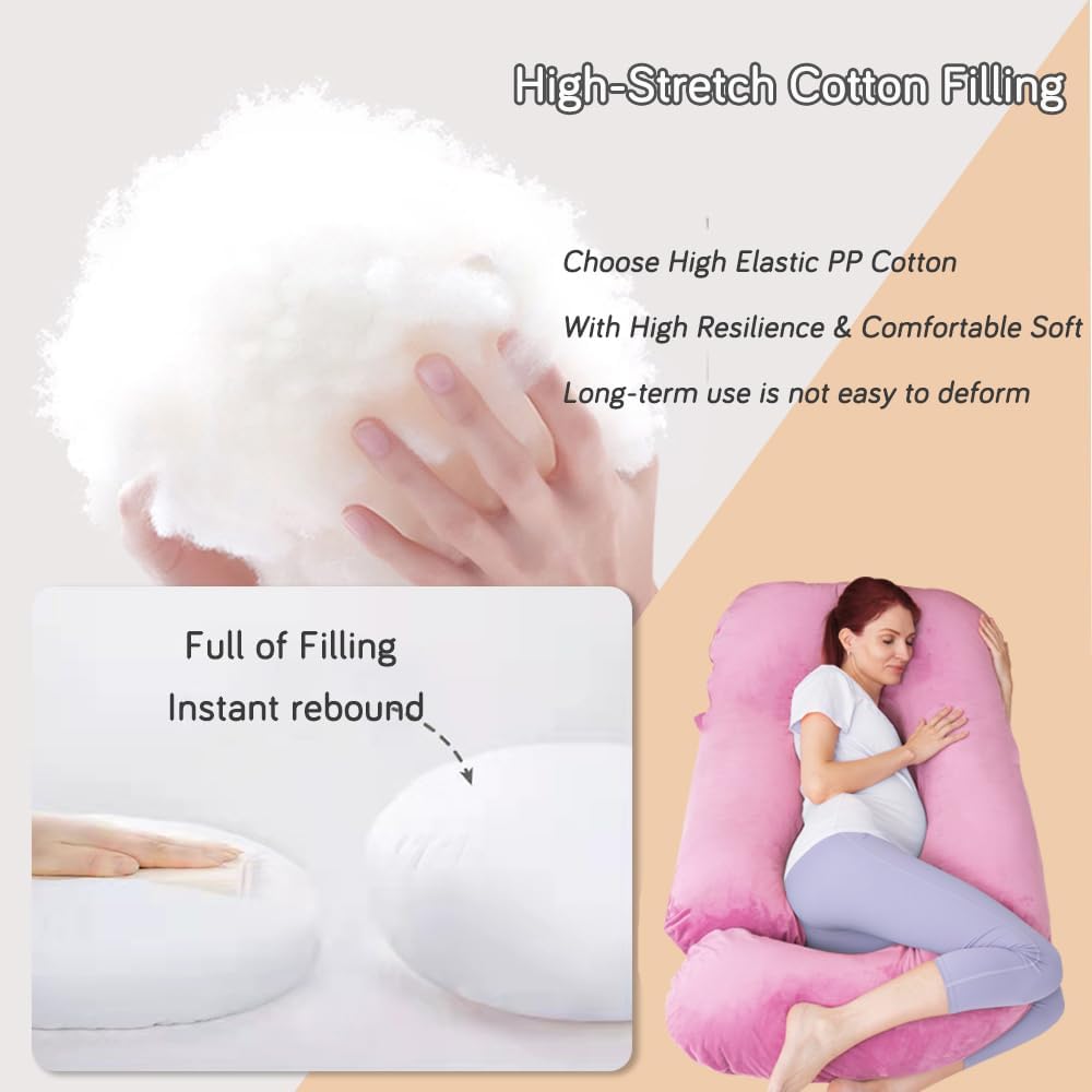 60 Inch Pregnancy Pillow for Sleeping, Extra Large U Shaped Body Pillow, Maternity Pillow for Pregnant Women (Purple) - Just Closeouts Canada Inc.