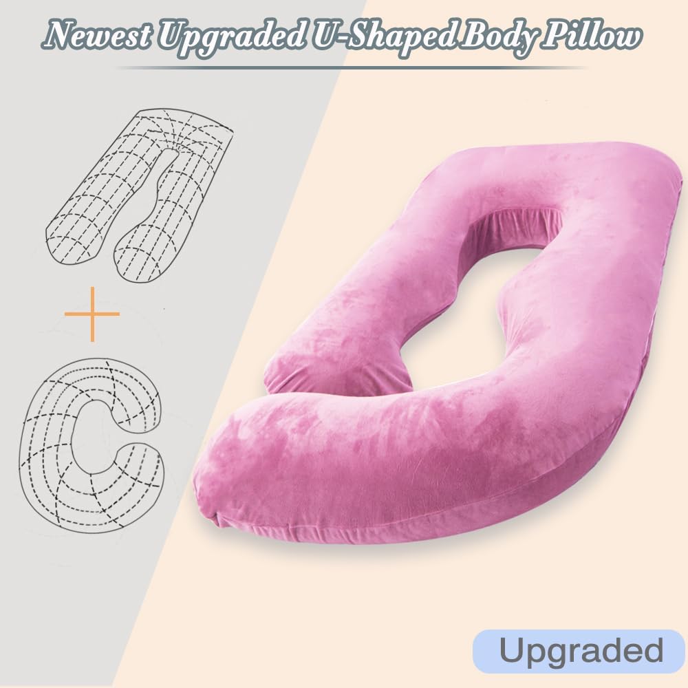 60 Inch Pregnancy Pillow for Sleeping, Extra Large U Shaped Body Pillow, Maternity Pillow for Pregnant Women (Purple) - Just Closeouts Canada Inc.