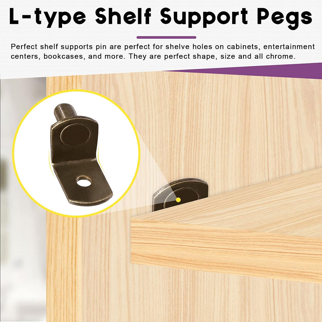 60-Piece Bronze L-Shaped Shelf Pins, 6 mm - Just Closeouts Canada Inc.X002YUBM1L