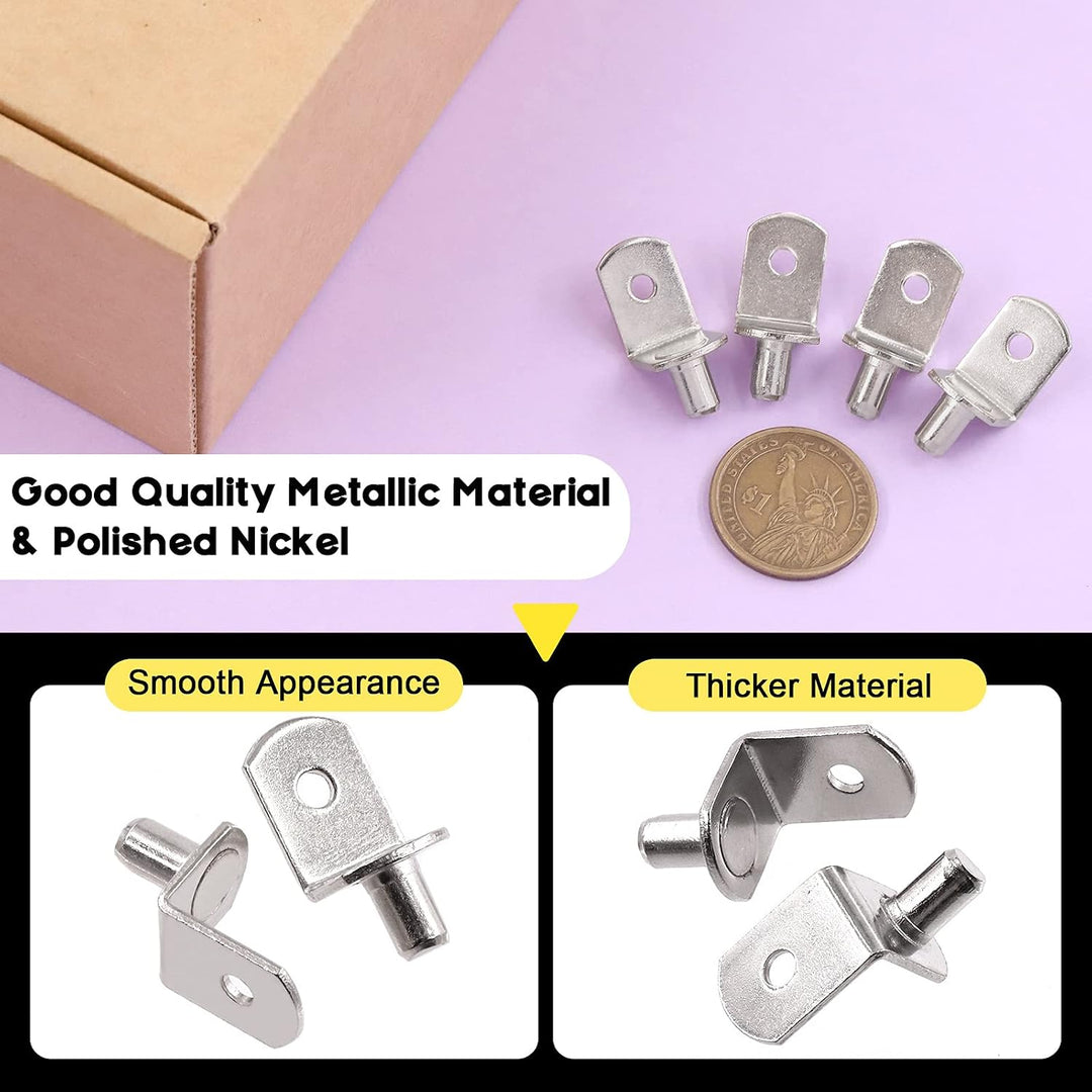 60-Piece Silver L-Shaped Shelf Support Pins, 6 mm - Just Closeouts Canada Inc.X002YUBM1B
