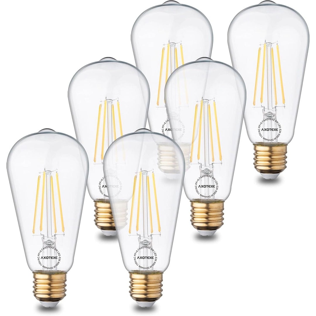 60 Watt E26 Edison Light Bulb ST64/ST21 LED Vintage Light Bulbs Dimmable, Neutral Daylight White 4000K, 8W 800LM Antique LED Filament Bulbs, UL Listed, 6 - Pack - Just Closeouts Canada Inc.X003JRUVVF