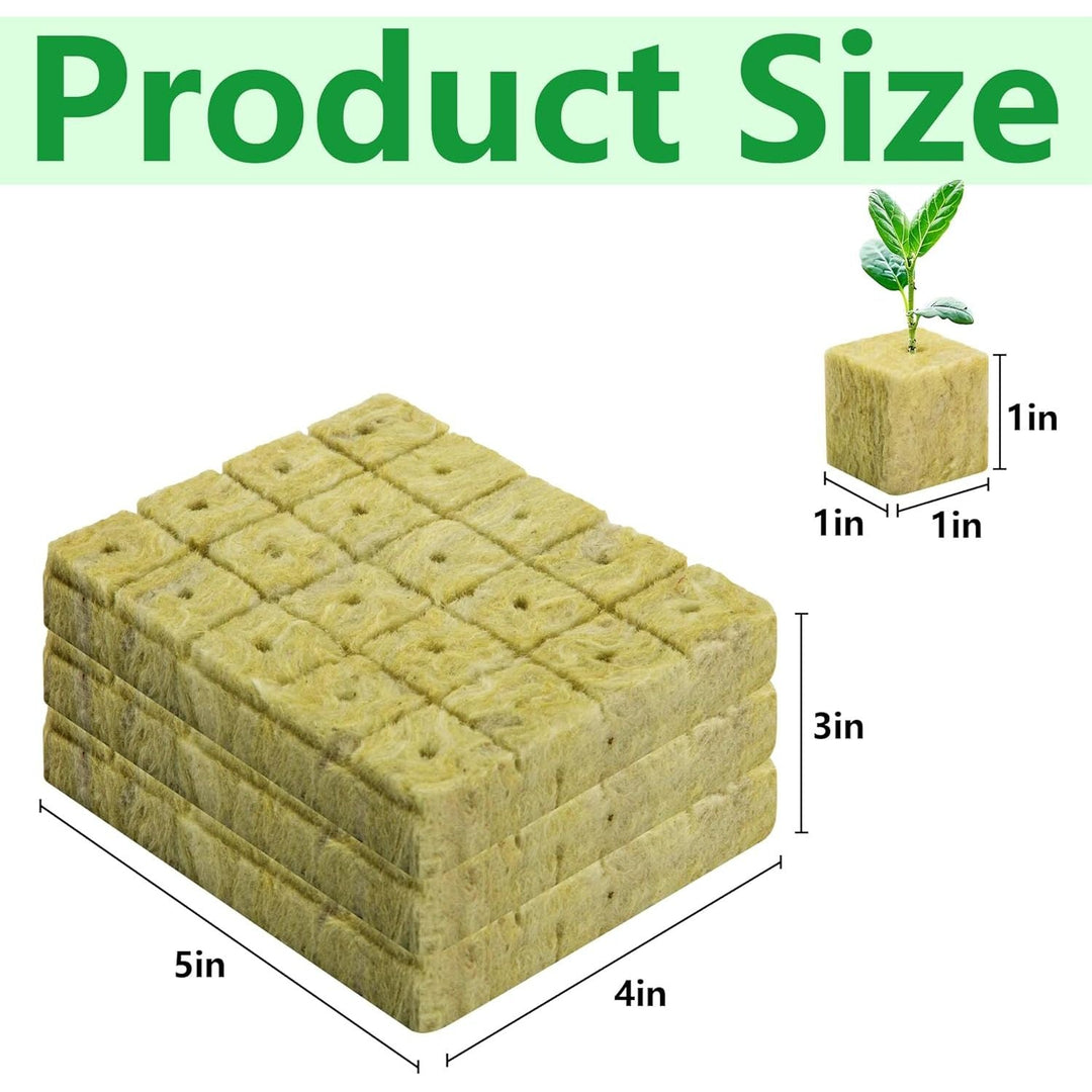 60Pcs Rockwool Grow Cubes - 1inch Stonewool Starter Plugs for Rapid Plant Growth - Starter Cubes Plugs with Holes for Hydroponic, Seeds Germination and Soilless Growing - Just Closeouts Canada Inc.
