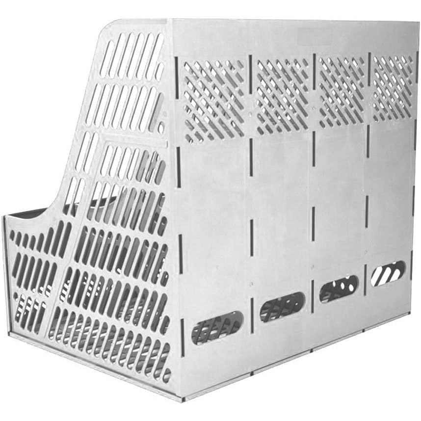 Sturdy Magazine Holder Organizer Desktop 4 Compartment File Holders Frames File Dividers Document Storage Rack Literature Organizer for Office Home School Gray