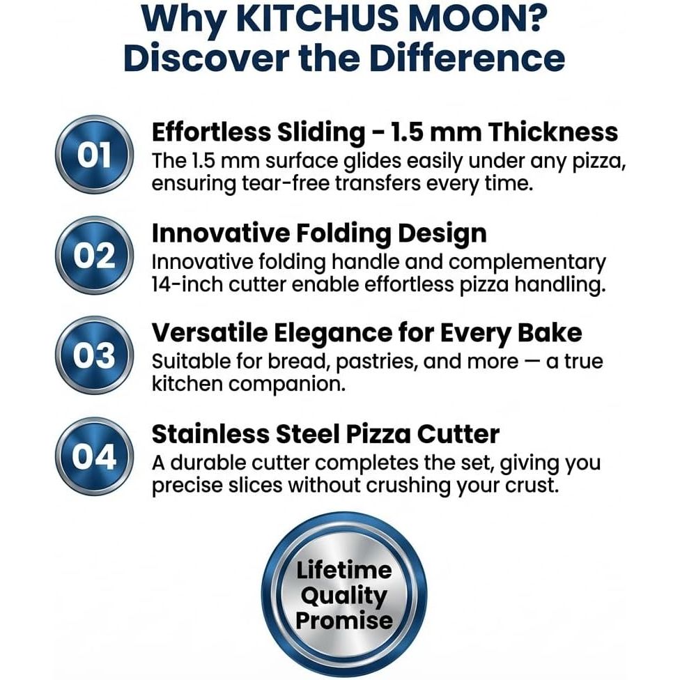 Large Pizza Peel 16 inch - Extra Large Metal Pizza Peel with 14 inch Stainless Steel Pizza Cutter Rocker, Pizza Spatula Paddle to Move Large Pizza, Pizza Paddle with Folding Handle