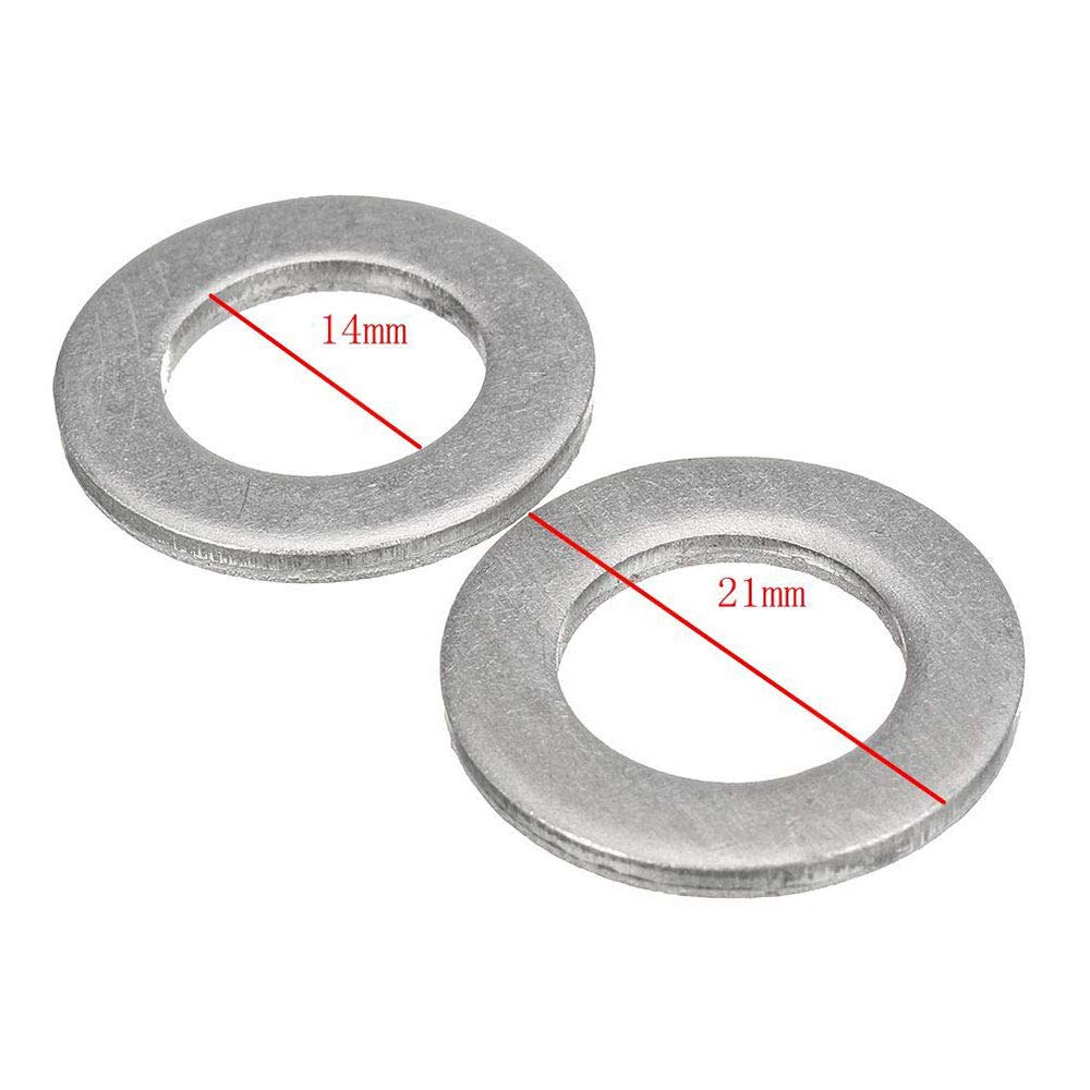 100 PCS Oil Drain Plug Gasket Washers Seals Rings 94109-14000 for Honda Civic Ridgeline Odyssey CRV CR-V Oil Crush Washers