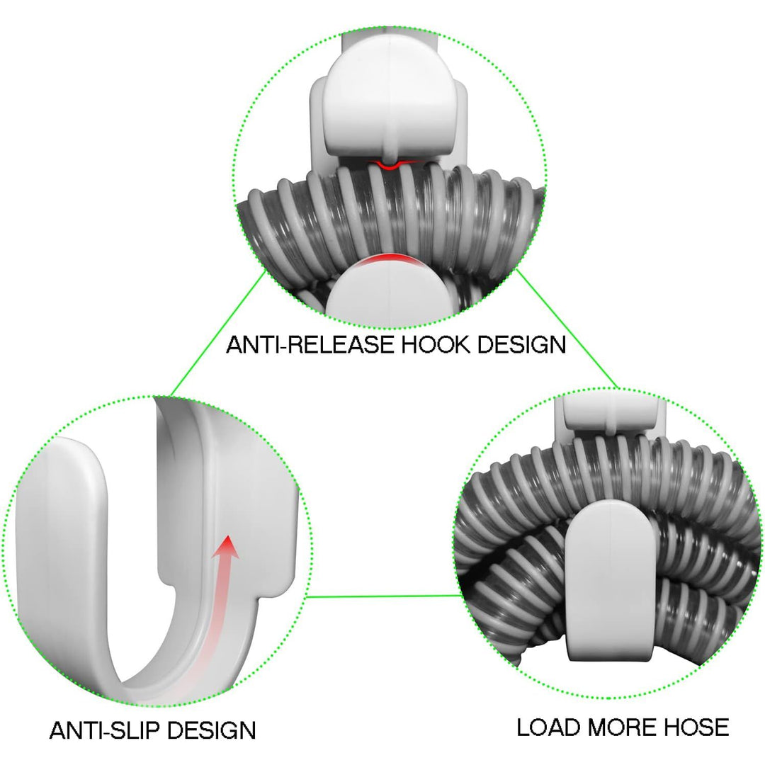 CPAP Hose Hanger with Anti-Unhook Feature - Damage-Free Hanging CPAP Mask Hook and CPAP Hose Holder （ Damage-Free Adhesive Strip）Avoids CPAP Hose Tangle and Allows You to Sleep Better, 1pk