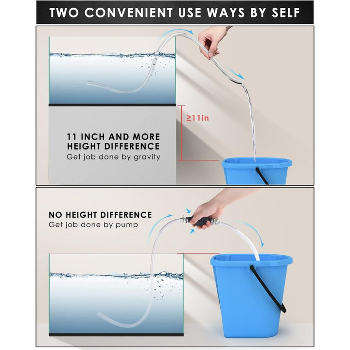 2 Pack Siphon Hose, Gasoline Siphon Pump Portable Widely Use Hand Fuel Pump Water Transfer Pump with PVC Hose