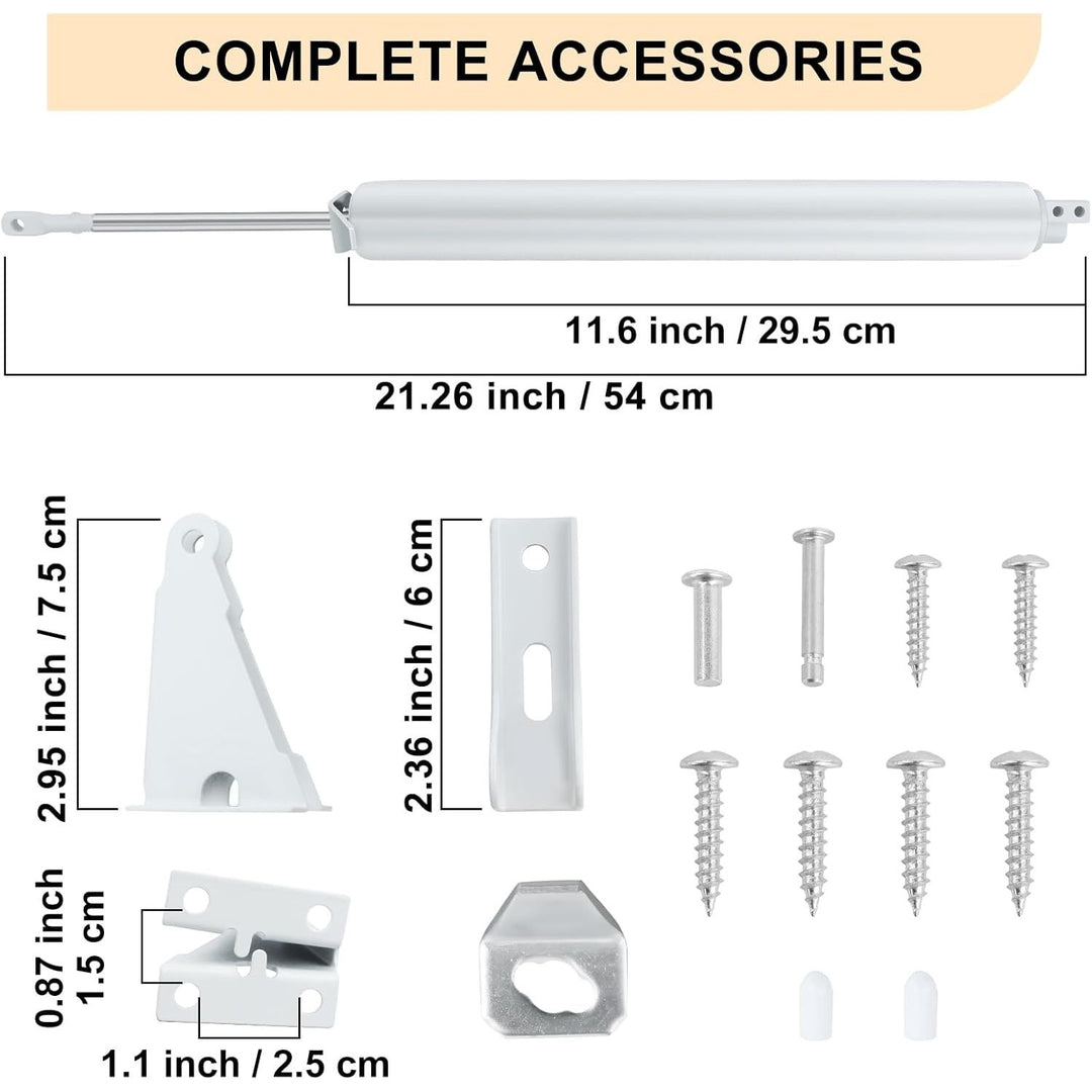 CASONNIK Storm Door Closer, White, Standard Duty Pneumatic Screen and Storm Door Closer