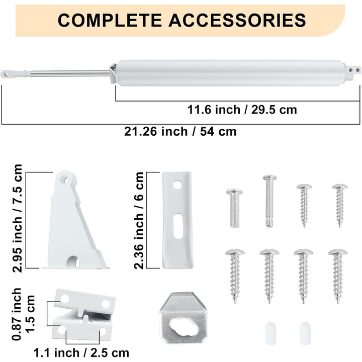 CASONNIK Storm Door Closer, White, Standard Duty Pneumatic Screen and Storm Door Closer