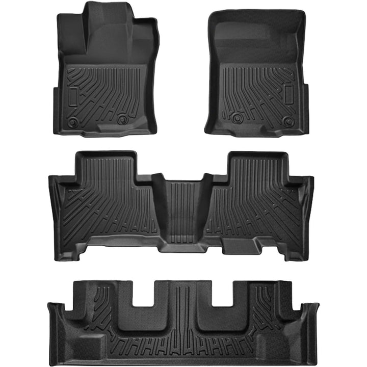 Floor Mats for Toyota 4Runner 2010-2024 Floor Mats & Cargo Liner with Backrest Mat Full Set 7 Seater All Weather Protection TPE for Toyota 4Runner Accessories Waterproof Heavy