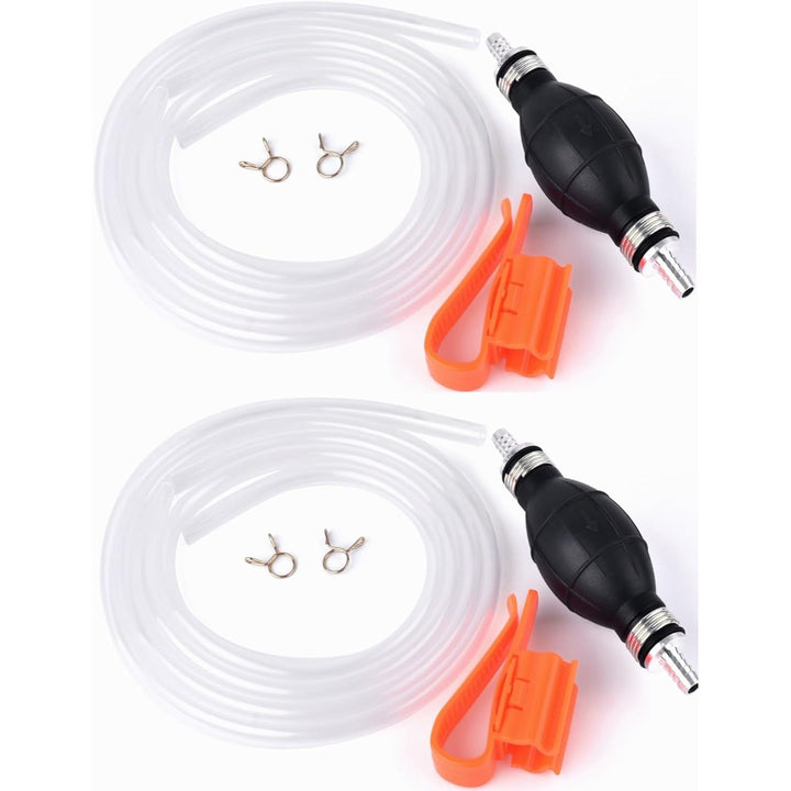 2 Pack Siphon Hose, Gasoline Siphon Pump Portable Widely Use Hand Fuel Pump Water Transfer Pump with PVC Hose