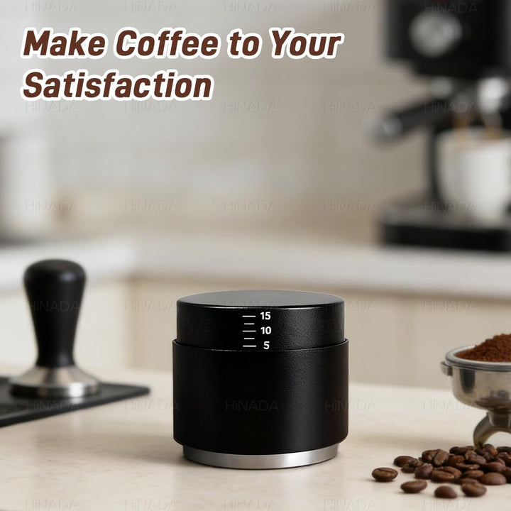 Espresso Tamper 53mm, 3-in-1 Coffee Distributor with WDT Tool, Adjustable Depth Coffee Tamper with Calibrated Spring, Professional Barista Espresso Accessories (53mm)