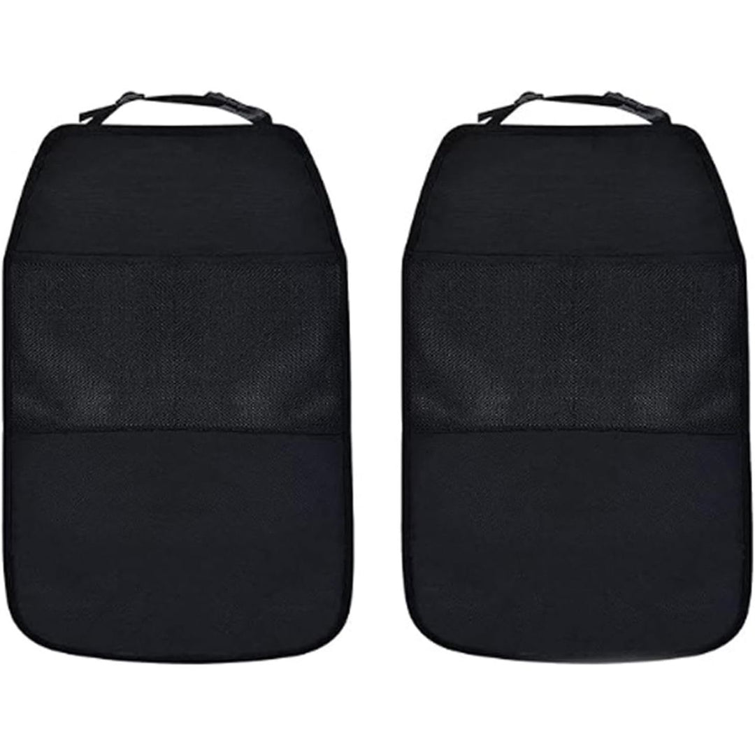 2PCS Car Seat Back Protectors with Adjustable Strap, Waterproof Seat Back Kick Pads for Car Truck SUV Van