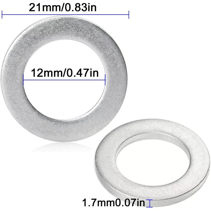 100PCS Oil Crush Washers Drain Plug Gaskets Washers Seals Rings 90430-12031 for Toyota Lexus Scion