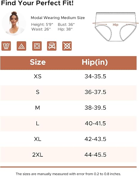Women's Thin & Soft Modal Underwear No Show for Summer Everyday Wear Hipster Panties 5-Pack XS