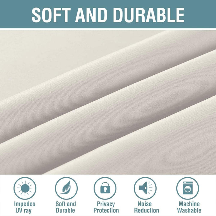 Light Blocking Curtain for Living Room Thermal Insulated Window Treatment Panel/Drape for Dining Room, Elegant Soft Curtain for Bedroom Grommet Top One Panel (Ivory - 52x96 Inches)