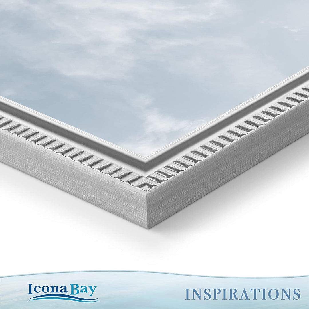 4x6 (10x15 cm) Picture Frames , Beautifully Detailed Molding, Contemporary Picture Frame Set, Wall Mount or Table Top, Inspirations Collection, (Silver, 6 Pack)