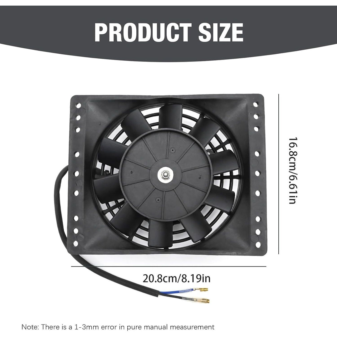 6'' Inch Small Slim Push Pull Electric Cooling Fan, Black Radiator Oil Cooler Mount Kit, Plastic Electric Fan with Mount Kit for Cooling the Entire Engine Bay