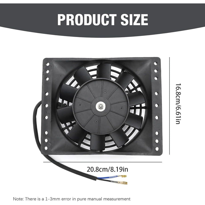6'' Inch Small Slim Push Pull Electric Cooling Fan, Black Radiator Oil Cooler Mount Kit, Plastic Electric Fan with Mount Kit for Cooling the Entire Engine Bay